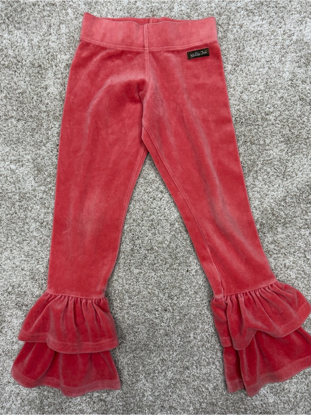 Matilda Jane Secret Fields Party Velour Double Ruffle Hem Pants Size 8